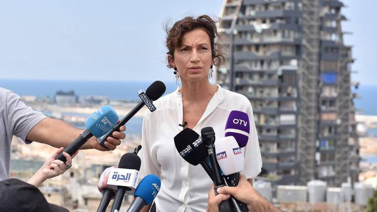 La directora general de la UNESCO, Audrey Azoulay, en Beirut (Foto de archivo).