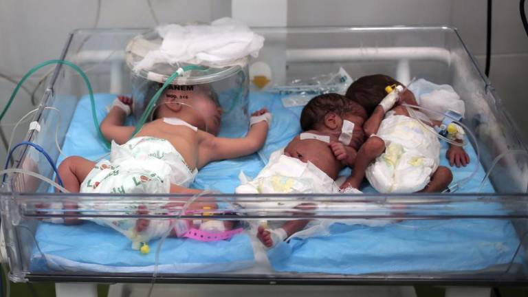 Bebés son atendidos en incubadoras en Rafah, en el sur de la Franja de Gaza (archivo).