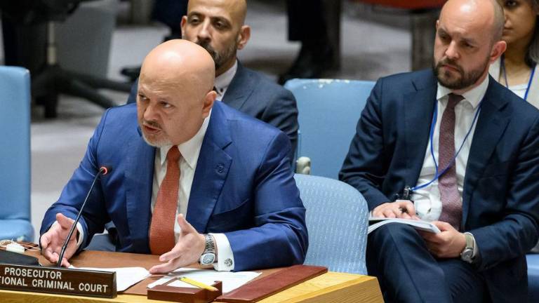 Karim Khan, fiscal de la Corte Penal Internacional (CPI), informa a los miembros del Consejo de Seguridad de la ONU.
