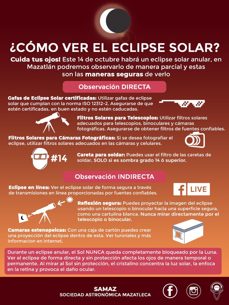 $!¿Cómo ver el eclipse este sábado sin correr riesgos?