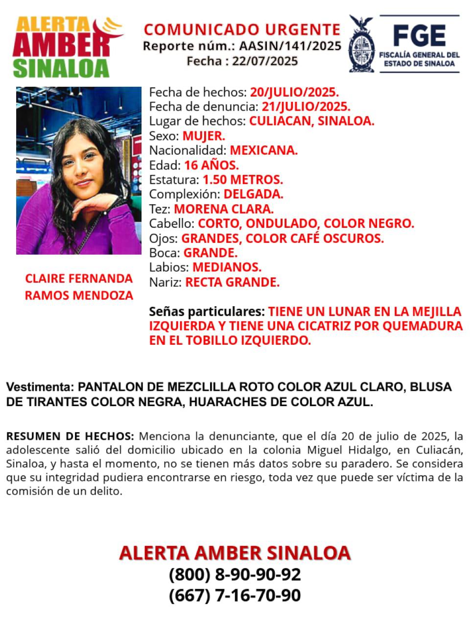 $!Activan Alerta Amber en Culiacán y Guasave por desaparición de dos adolescentes