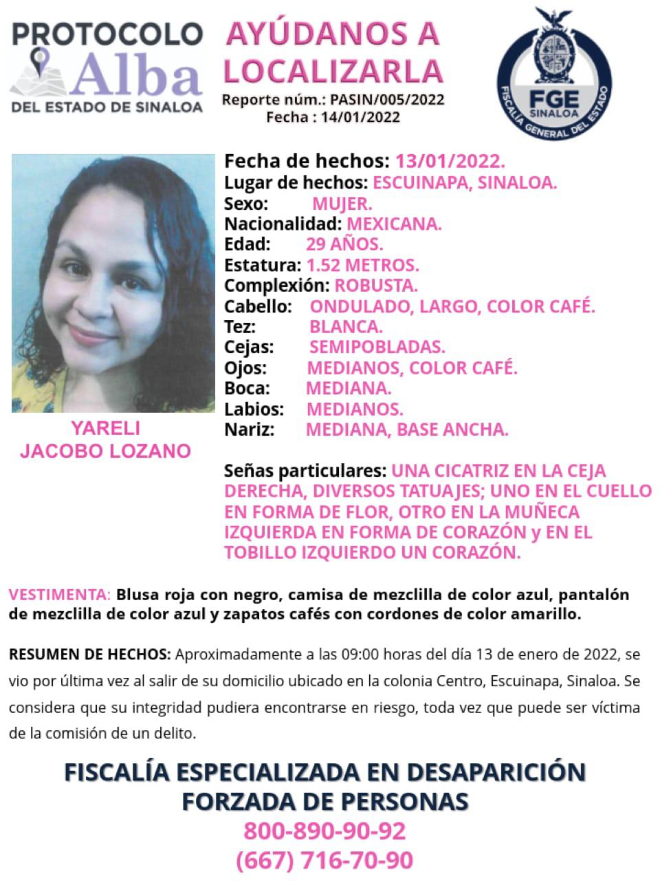 $!En Escuinapa buscan a Yareli, maestra de un colegio