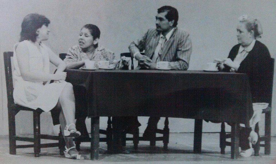$!La actriz (segunda de izquierda a derecha) en ‘El Gordo’, de Óscar Liera, junto a Claudia Apodaca, Jesús García (qpd) y Rosa María Peraza (qpd).