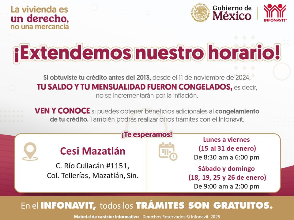 $!Anuncia Infonavit extensión de horarios para atender a sinaloenses
