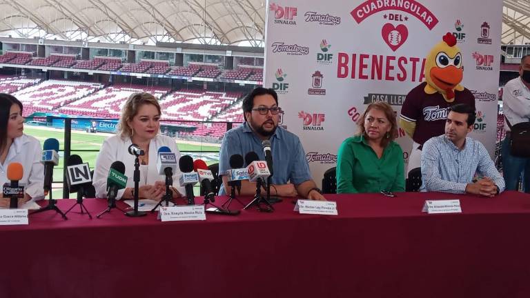 Conferencia de prensa para dar a conocer el ‘Cuadrangular del Bienestar’ de beisbol.