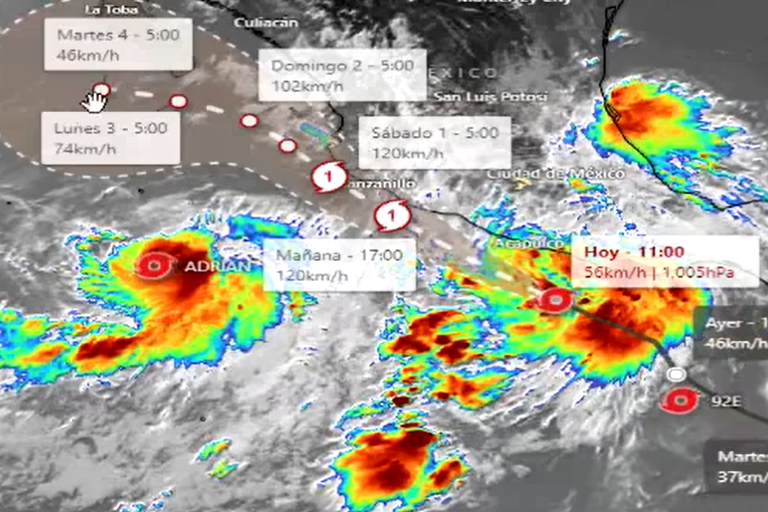 Remanentes de tormenta ‘Beatriz’ estarían llegando a Sinaloa el fin de semana