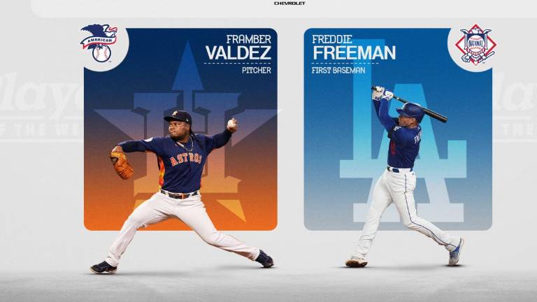 Framber Valdez y Freddie Freeman fueron los peloteros más destacados de la pasada semana.