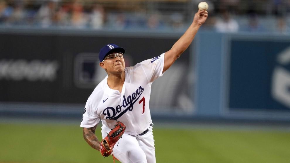 $!‘Fue algo increíble’: Julio Urías tras lograr su triunfo 18 la misma noche del homenaje a Fernando Valenzuela