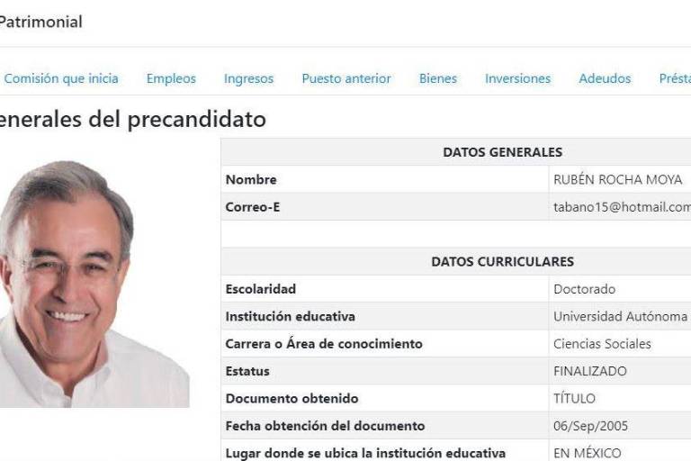 Presenta Rubén Rocha Moya su declaración 3 de 3